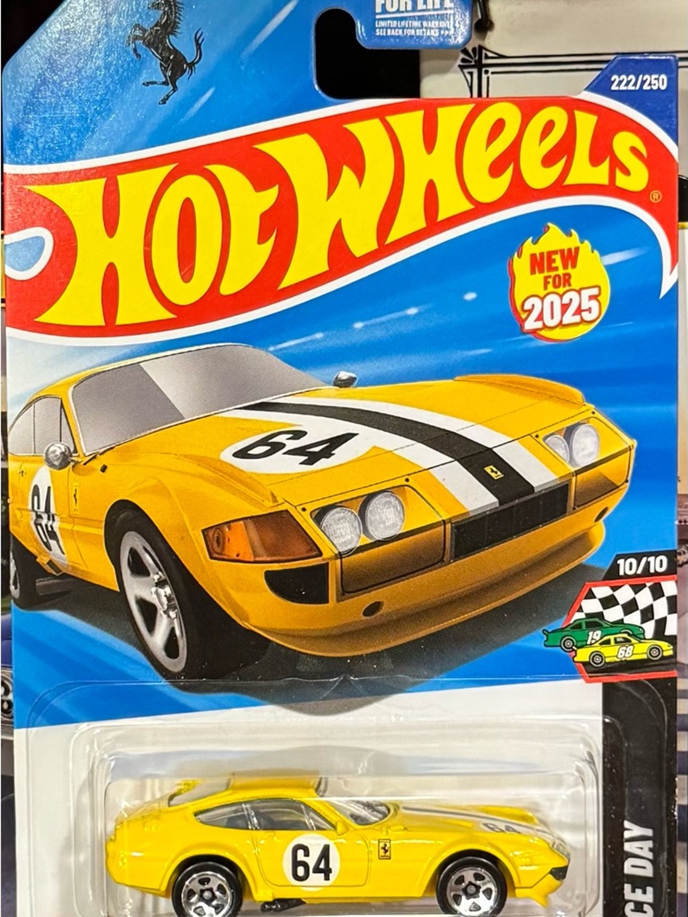 Hot Wheels Yellow Race Day Ferrari Toy Car - 2025 Edition